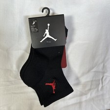 JORDAN KID'S QUARTER SOCKS 3-PK 10C-3Y UJ0009-023 Black FREE SHIPP