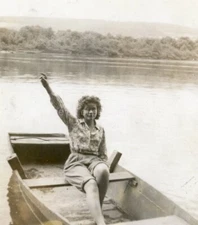 AS SHE WAS Vintage FOUND PHOTO Black + White 20th CENTURY WOMAN  53 LA 82 BB