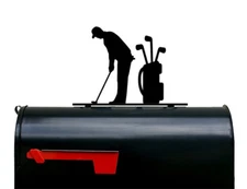 Golf Player Putting and Bag Mailbox Topper / Sign - Made in USA