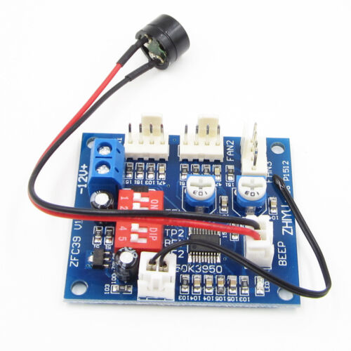 12V PWM PC CPU Fan Temperature Control Speed Controller Module High-Temp Alarm - Picture 1 of 4