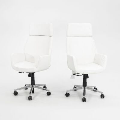 2015 Brian Kane w/ Steelcase Bindu Executive Desk Chairs White Leather 10x Avail