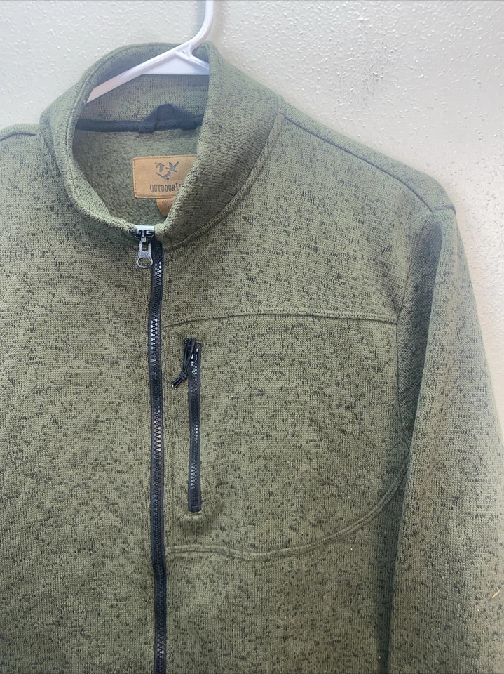 Mens Sweater Fleece Jacket Gray Heather Size Small Outdoor Life - Image 3 of 4
