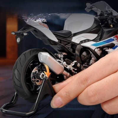 motorfiets model creatieve geschenken 1/12 Schaal Voor BMW S1000RR Legering Gegoten Motorcycle Model Luxe Souvenir Decoraties (Color : Chrome