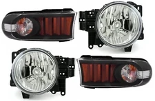 TOYOTA FJ CRUISER 2007-2014 HEADLIGHTS BLACK SIGNAL LIGHTS HEAD LAMPS 4PC DEPO