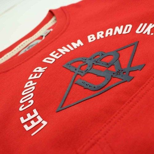 Sweatshirt Garçon. Lee Cooper. Sweat Color Rouge. Gift for Child Of 4 To - Picture 5 of 7