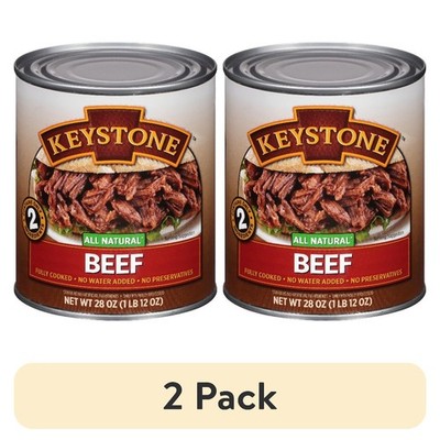 Premium All-Natural Canned Beef in Rich Juices for Cooking & Stews 28 oz Twin