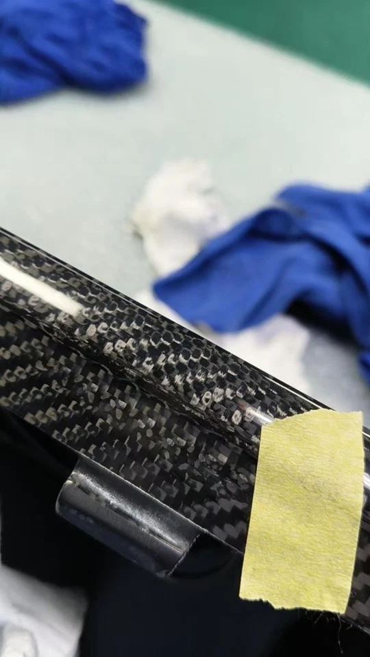 适用于 2016 - 2018 年奥迪 A7 Sline S7 C7.5 真正的碳水化合物后保险杠扩散器唇带光 — 第 4/4 张图片