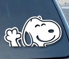 Snoophy Waving Car Decal Vinyl Sticker White For Windows 7 Snoophy Waving Car Decal Vinyl Sticker White For Windows 7