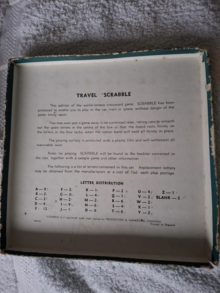 Vintage Collectable Travel Scrabble Spears Games Spears Games - Image 2 of 4