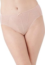 WACOAL RETRO CHIC HI-CUT PANTIES WITH CHANTILLY LACE SIZE: WOMEN XL - ROSE DUST