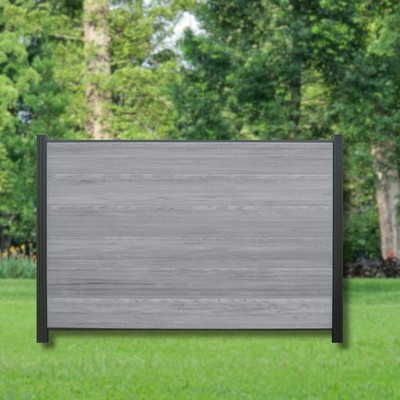 WPC Zaun Komplettset Sichtschutzzaun Zaunelemente grau anthrazit mix 180x120 cm