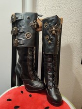 Demonia Crypto 302 Biene Stiefel Vintage Gothic Steampunk Viktorianisch Zahnrad