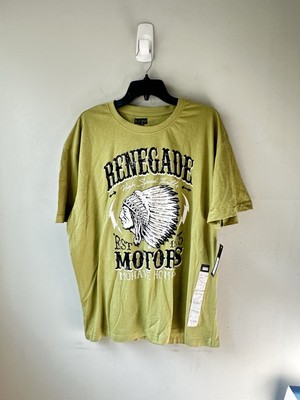 Hype Mens T Shirt Size 2XL Renegade Motors Mohave Nomads Graphic Green White