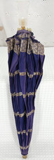 VTG PURPLE DIAMOND PATTERN UMBRELLA PARASOL ACRYLIC HANDLE ART DECO FREE SHIP