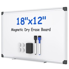 Magnetic White Board Kit for Wall 18" x 12", 1 Dry Eraser 2 Multicolor Mark...