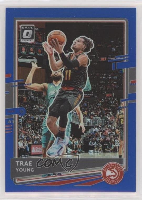 2020-21 Panini Donruss Optic Blue Prizm 37/59 Trae Young #2 1u6