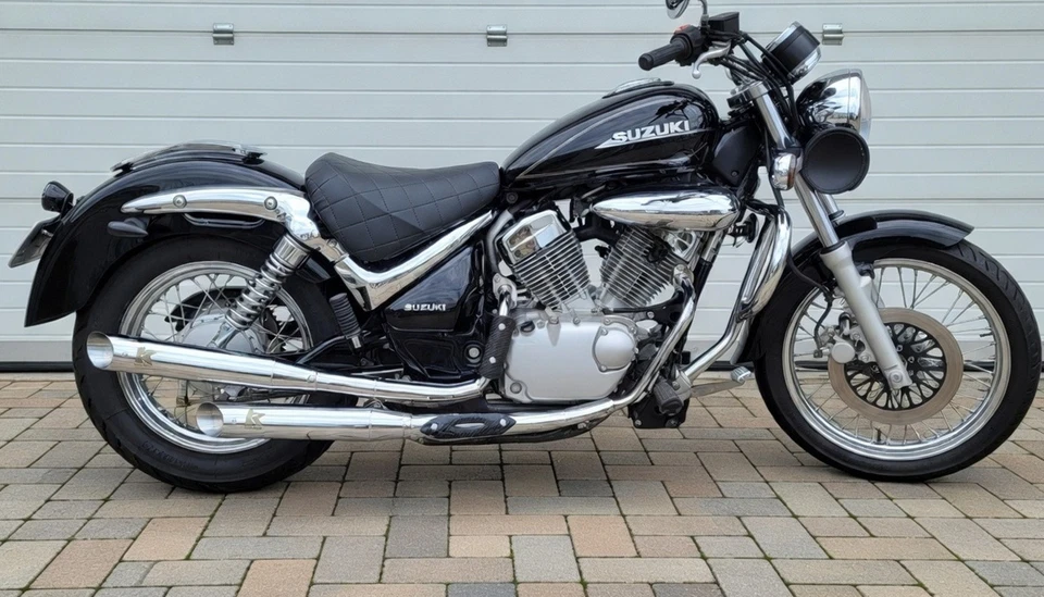 Auspuff Turbo Kit Custom Chrom Suzuki Intruder VL 250 LC 4 Takt 2000 bis 2007 - Bild 3 von 4