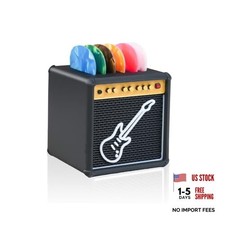 Guitar Picks Holder Box,Amplifier Speaker Style Paddle Holder Guitar Pick Black