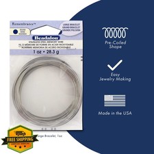 Beadalon Remembrance Stainless Steel Memory Wire Bracelet Bright