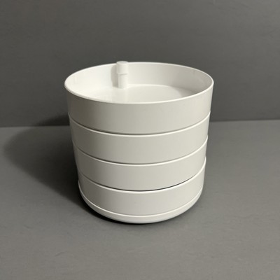 InterDesign Swivel Vanity Jewelry Organizer MCM White Vintage NO LID