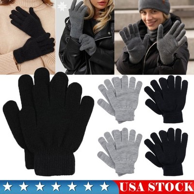 1/2 Pairs Winter Magic Gloves Men & Women Adult Knitted Warm Soft Elastic Gloves