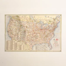 Vintage 1961 Cities Service Road Map of the United States – US Travel Map