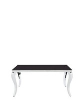 Grace 160 cm Rectangle Dining Table Black Glass Chrome Legs Modern