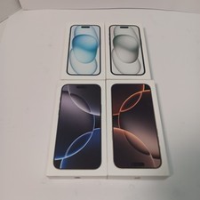 LOT 4 Apple iPhone 15 16 Pro Max Retail Empty Box Black Desert Titanium Blue