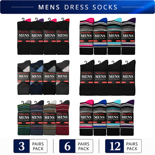 Mens Adults Socks 6/12 Pairs Work Dress Cotton Mix Designer Sock Size UK 6–11 - Picture 1 of 28