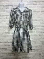 Kardashian Kollection Black White Houndstooth Sheer Dress XS