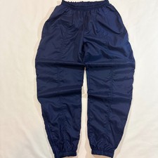Vintage 90s Nike Track Pants Mens Small Navy Blue Nylon Windbreaker Joggers