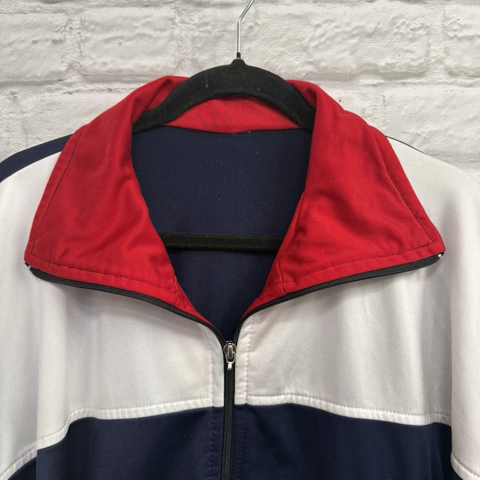Vtg Y2K Adidas Men Track Jacket Navy Blue & Red Sz 2XL Colorful Retro Jacket 90s - Image 3 of 4