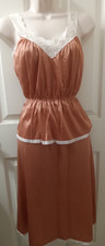 VINTAGE VELROSE HALF SLIP AND CAMISOLE SET - SALMON COLOR