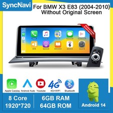 10.25'''' Android 14 Wireless Carplay Autoradio GPS DAB+ 4G f�r BMW X3 E83 iDrive