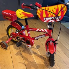 Kids Fire Fighter Red Bike Age 3-6, With Stabilisers, Hardly Used