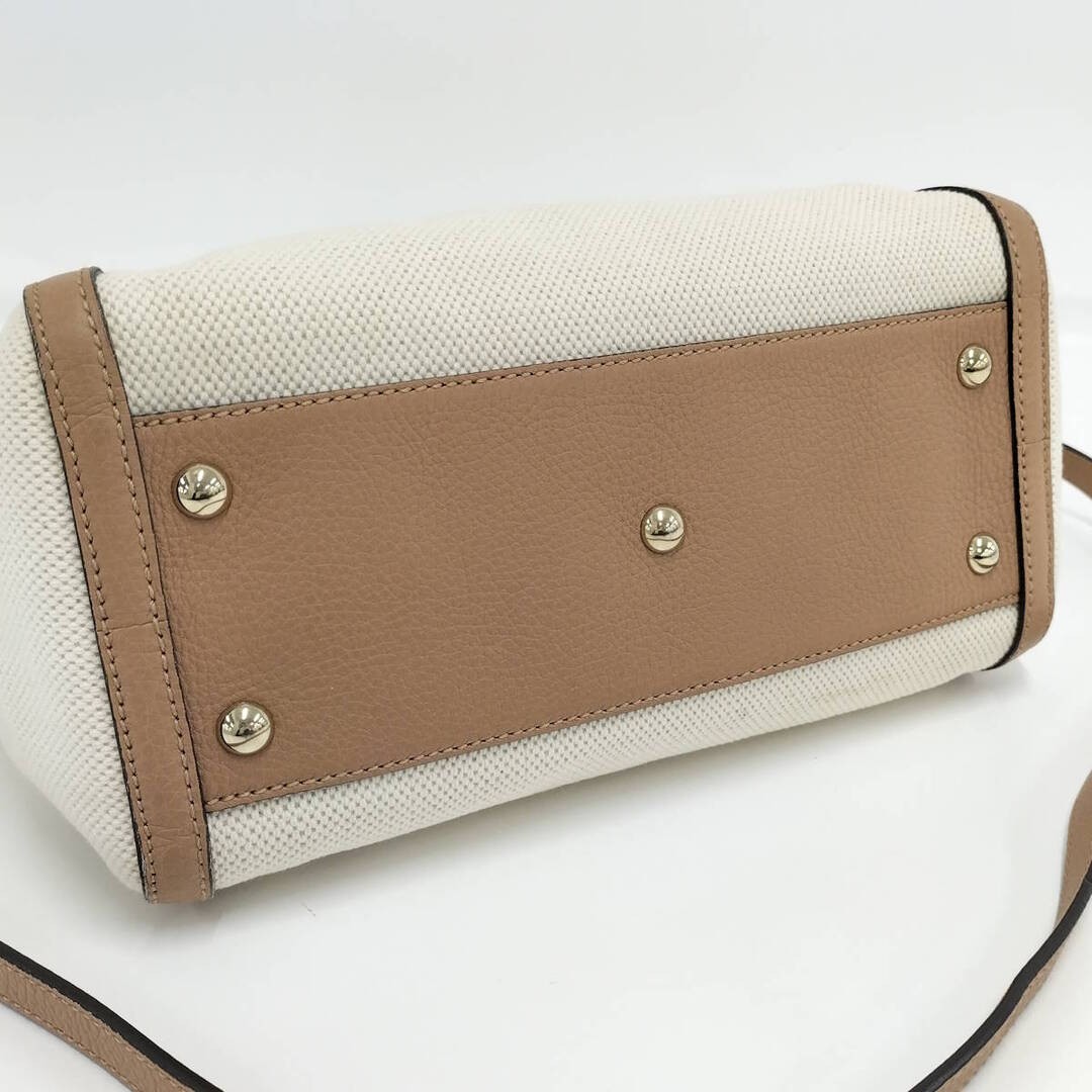 Gucci Soho Interlocking G Canvas Handbag 2WAY Off-White Brown Used thumbnail 4