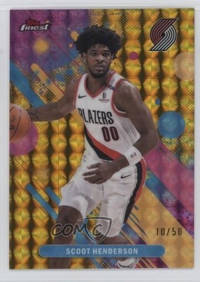 2025 Topps Finest Common Gold Geometric Refractor 10/50 Scoot Henderson #69 19l7