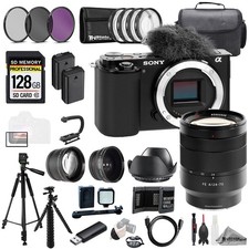 Sony ZV-E10 Black Body  Vario-Tessar T FE 24-70mm f/4 ZA OSS Lens - MEGA Kit