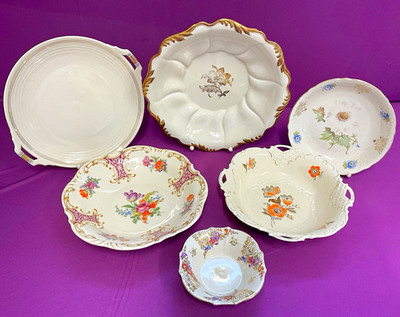 Bavaria Porzellan Schüsseln Konvolut, Blumendekor & Goldrand, rund Ø 30cm