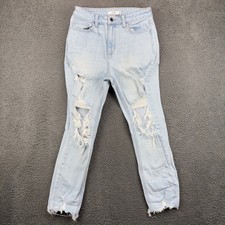 Cello Womens High Rise Distressed Skinny Jeans Light Wash Size 5/27