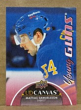 2021-22 Mattias Samuelsson Upper Deck Canvas Young Guns Rookie Card #C214. rookie card picture