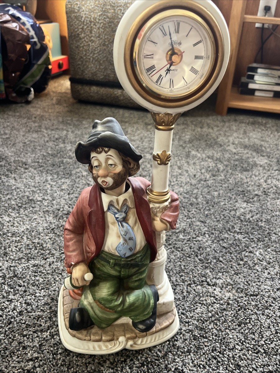 Vintage Melody in Motion Clockpost Willie Hobo Clock Willie