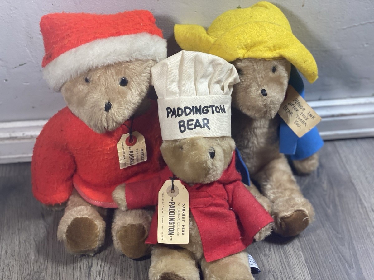 Vintage 1975 Paddington Bear Christmas Santa Plush Toy Eden Toys