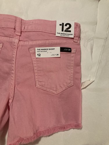 Girls Sz 12 Joe’s THE MARKIE SHORT Pink Jean Shorts Mid Rise Medium Wash NWT !! - Picture 9 of 12