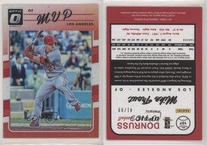 2017 Panini Donruss Optic Variation Red Prizm /99 Mike Trout (MVP) #107