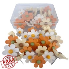 Push Pins Sun Flower 30pcs Cute Thumb Tacks Decorative Orange