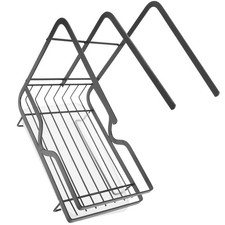 Kitchen Sponge Holder Metal Draining Rack Black Sink Organizer for Storage Use