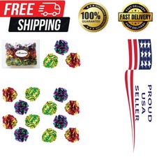 Interactive Mylar Cat Crinkle Balls - 12 Pack for Active Indoor Outdoor Play