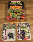 TMNT: Slash (1990), Super Shredder (1991), Case (1988), figures COMPLETE
