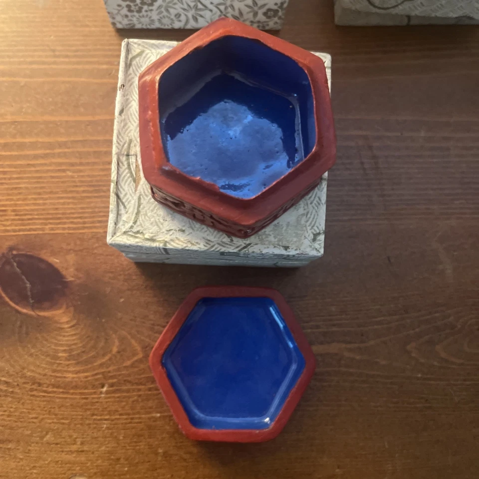 Caja Flor de cinabrio chino varias formas (7 - se vende por separado) descuento en varios Foto 2 de 4